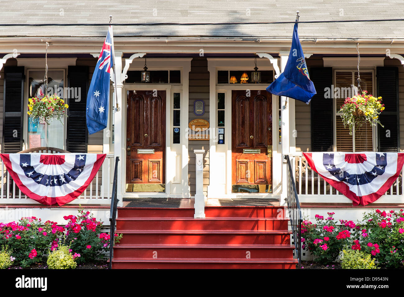 Haus B & B, Annapolis, Maryland, USA Flagge Stockfoto