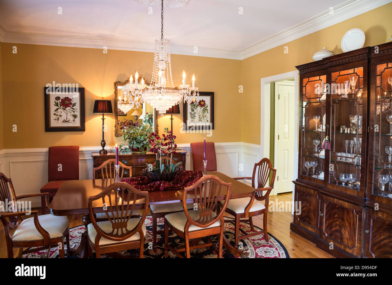 Showcase Business Dining Room, Private Residence, South Carolina, USA Stockfoto