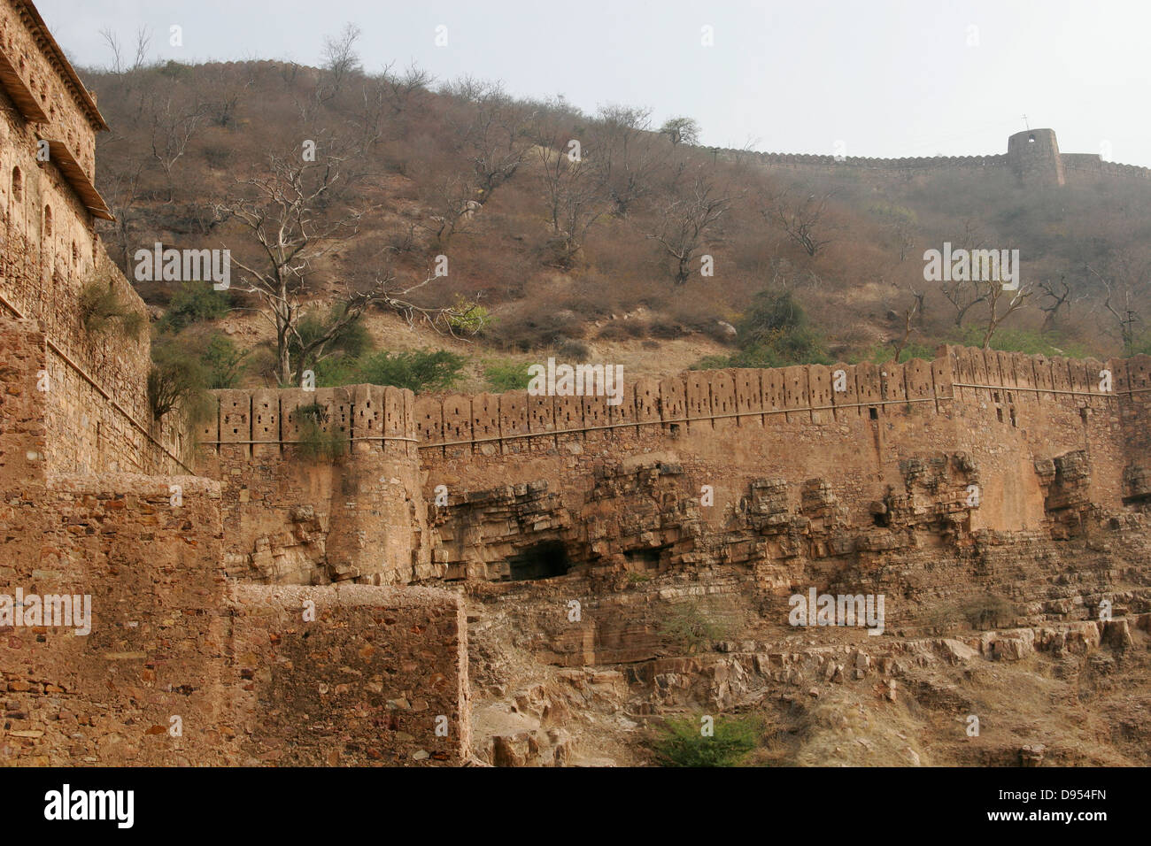 Die Wände der Taragarh Fort, Bundi, Rajasthan, Indien Stockfoto