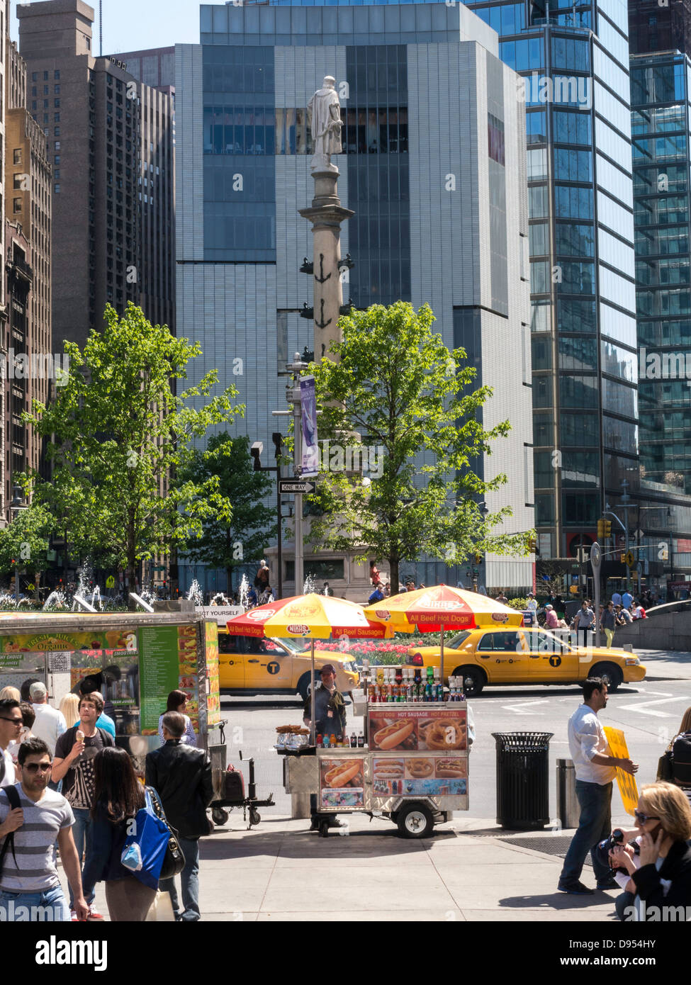 Straßenszene, Columbus Circle, NYC Stockfoto