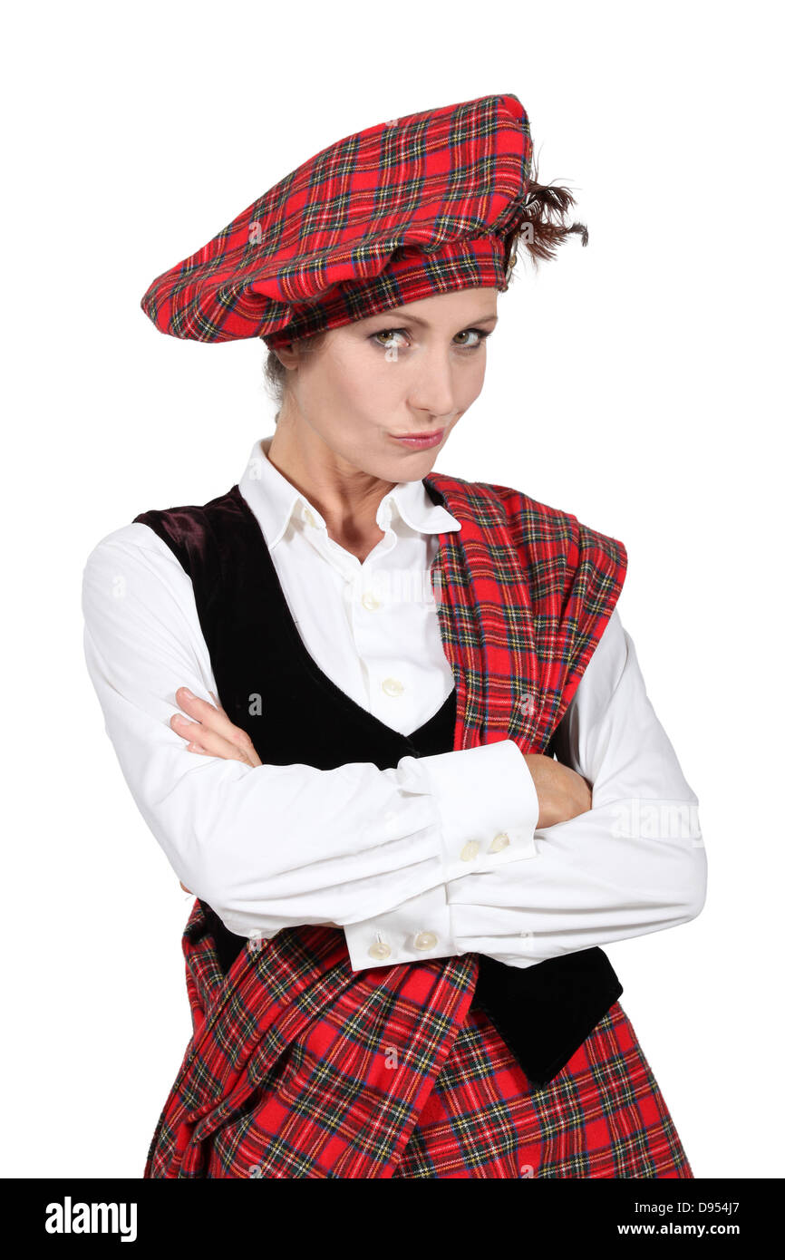 Frau, die schottische Kleidung Stockfotografie - Alamy