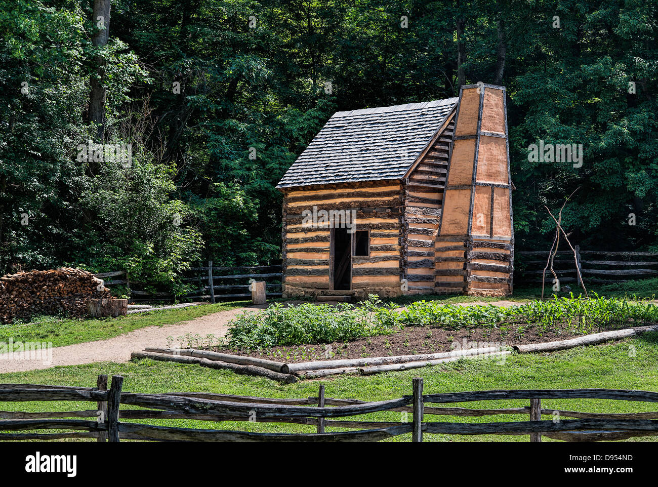 Slave-Kabine auf dem Anwesen von George Washington, Mt Vernon, Virginia, USA Stockfoto