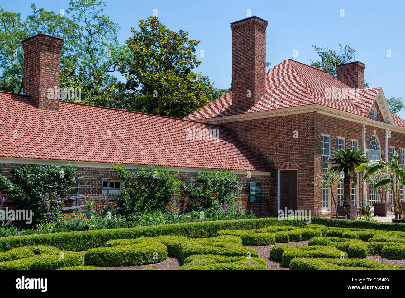 Oberen Garten und Gewächshaus, Mt Vernon, Virginia, USA Stockfoto