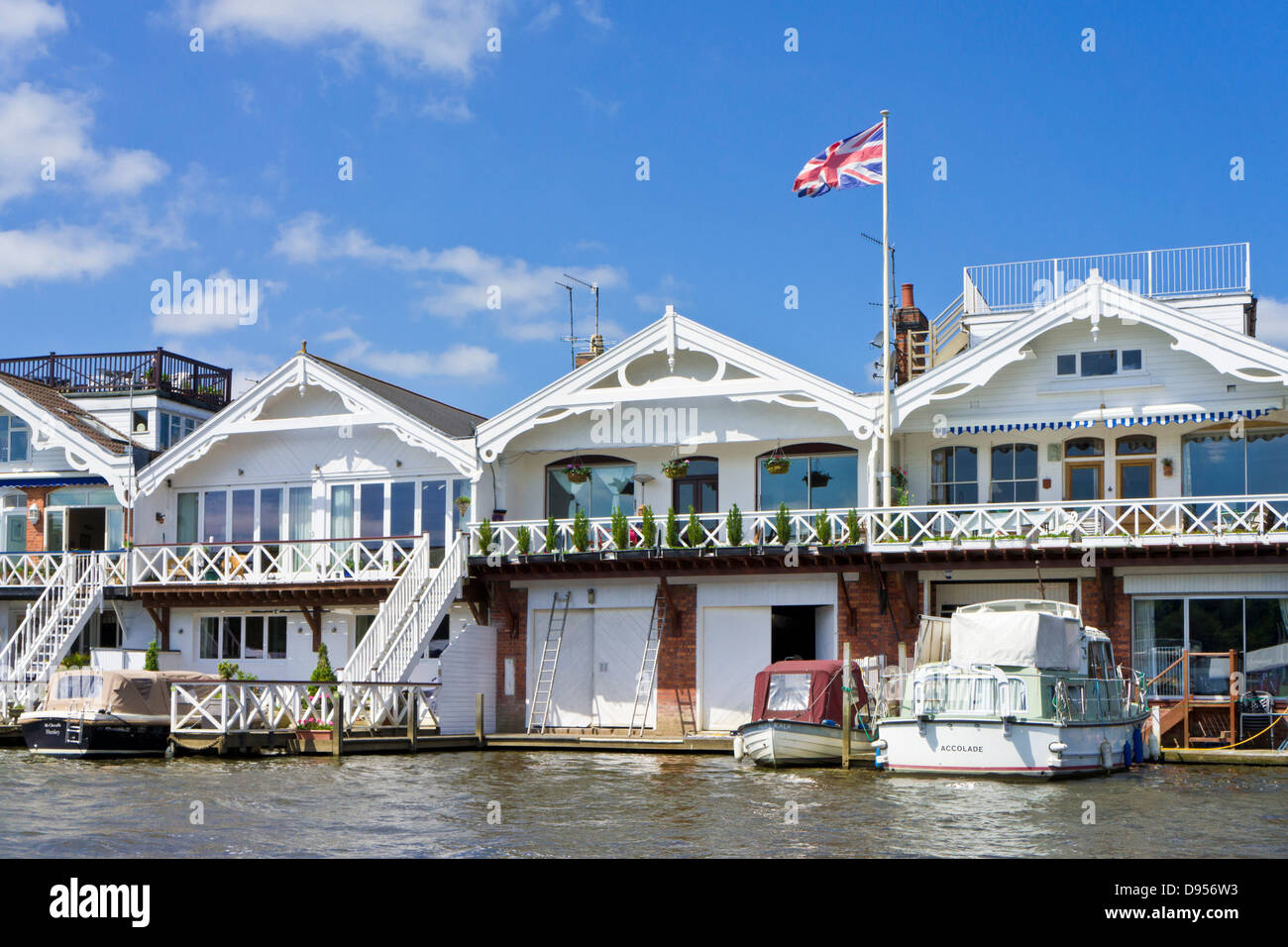 Henley-on-Thames Riverside Häuser an der Themse Henley-on-Thames Oxfordshire England GB Europa Stockfoto