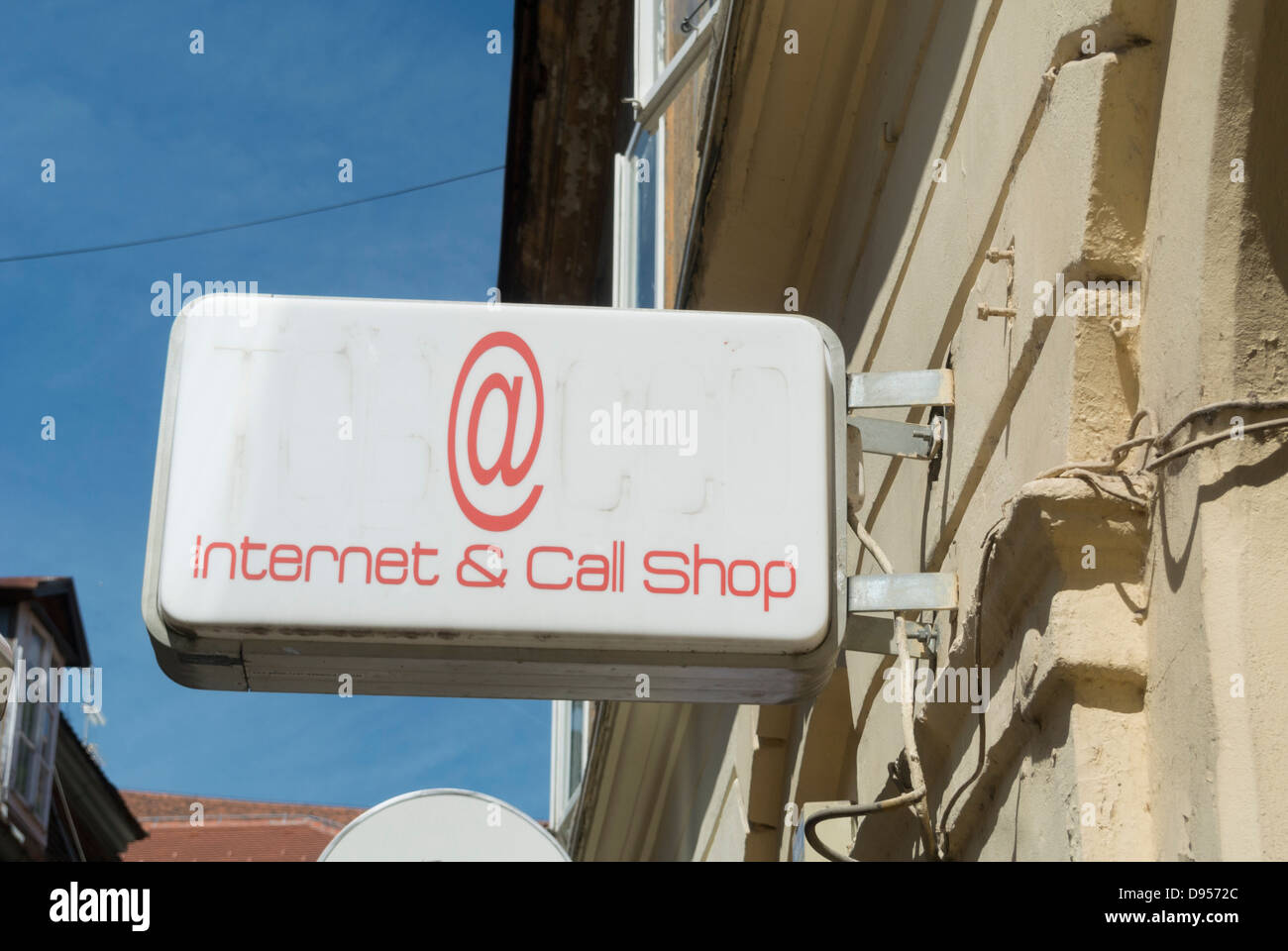 Melden Sie für Internet Caffe, Zagreb, Kroatien, Europa Stockfoto