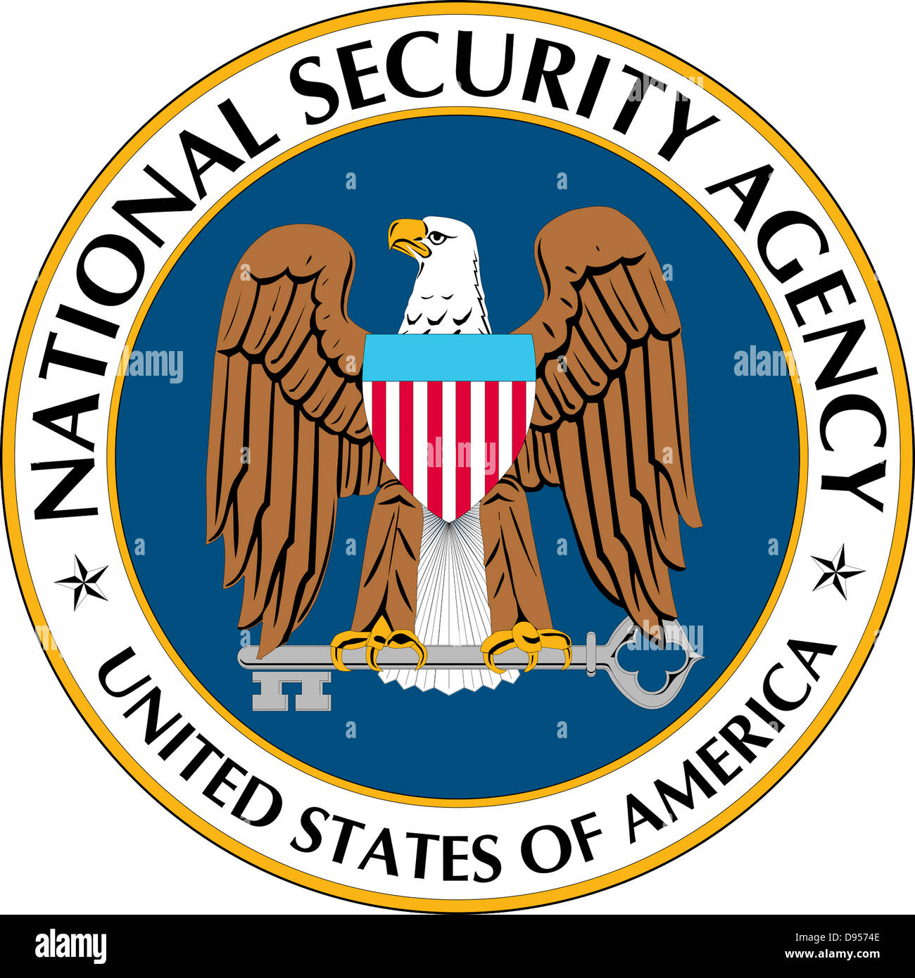 Siegel der National Security Agency NSA der Vereinigten Staaten von Amerika. Stockfoto