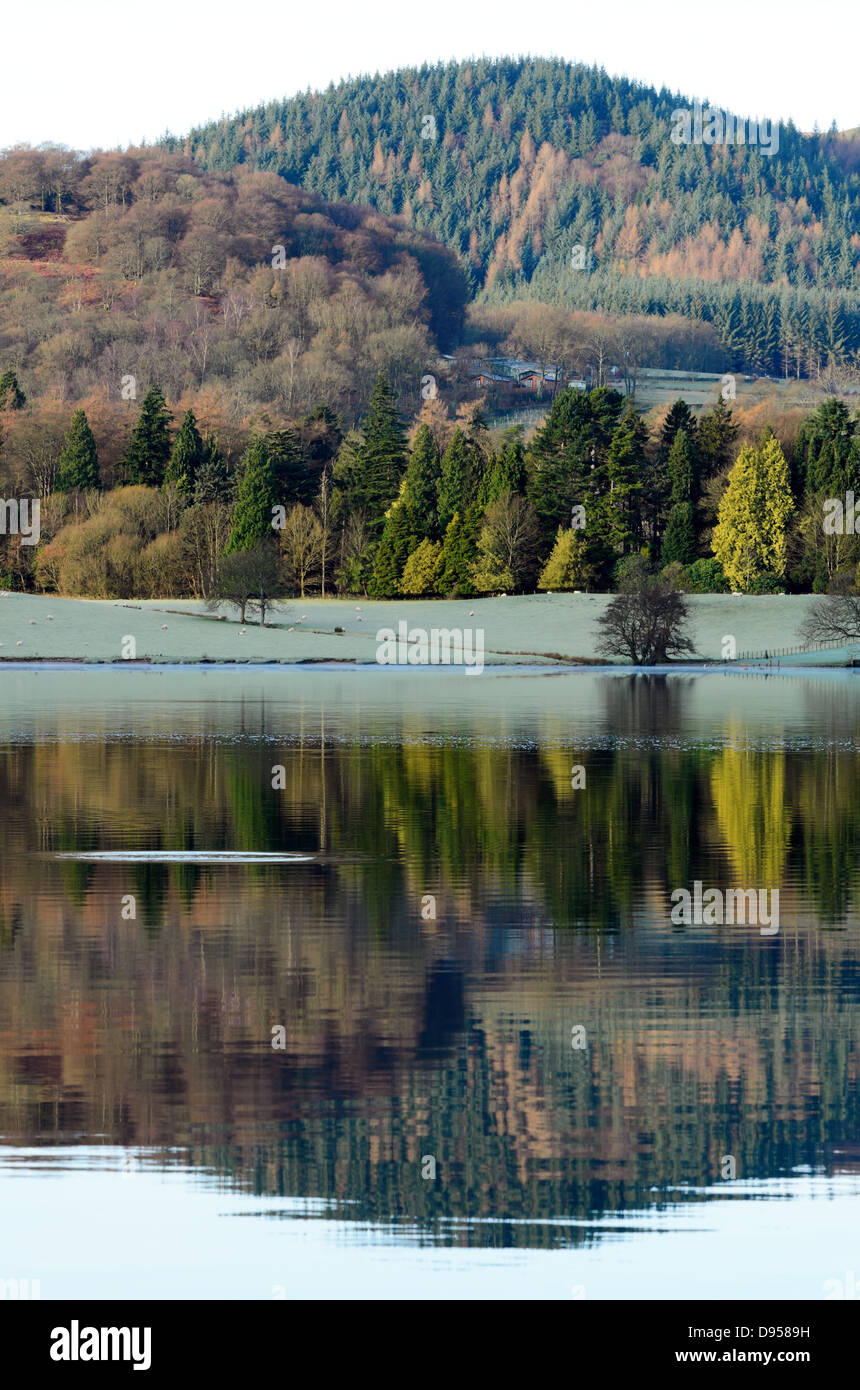 Fische Oberfläche des Ullswater im englischen Lake District National Park Cumbria zu stören Stockfoto