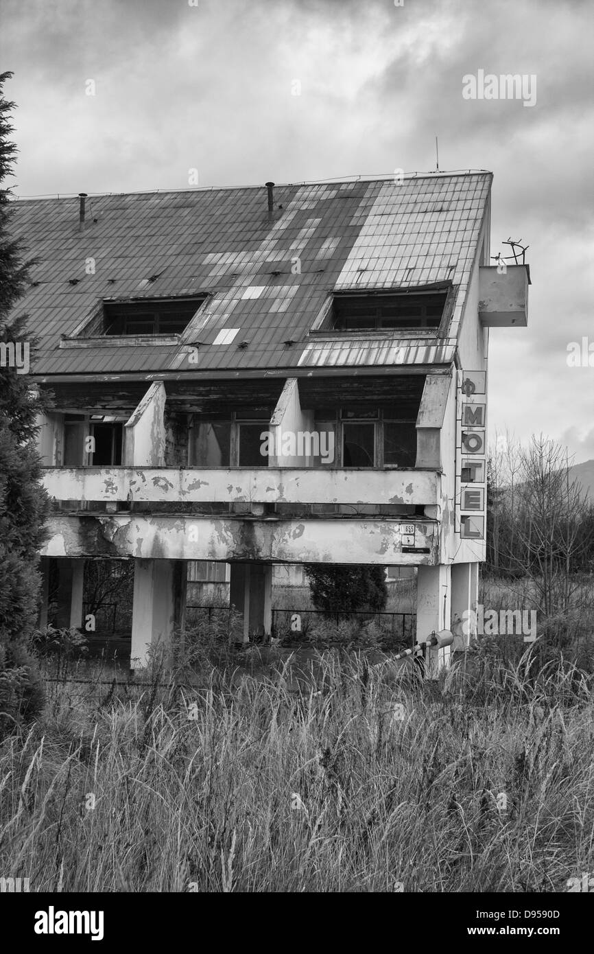 Ruinen des verlassenen motel Stockfoto