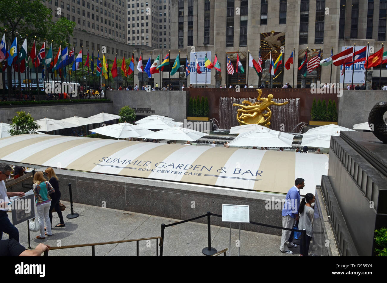 Sommergarten & Bar, Rock Center Cafe, Rockefeller Center, New York City Stockfoto