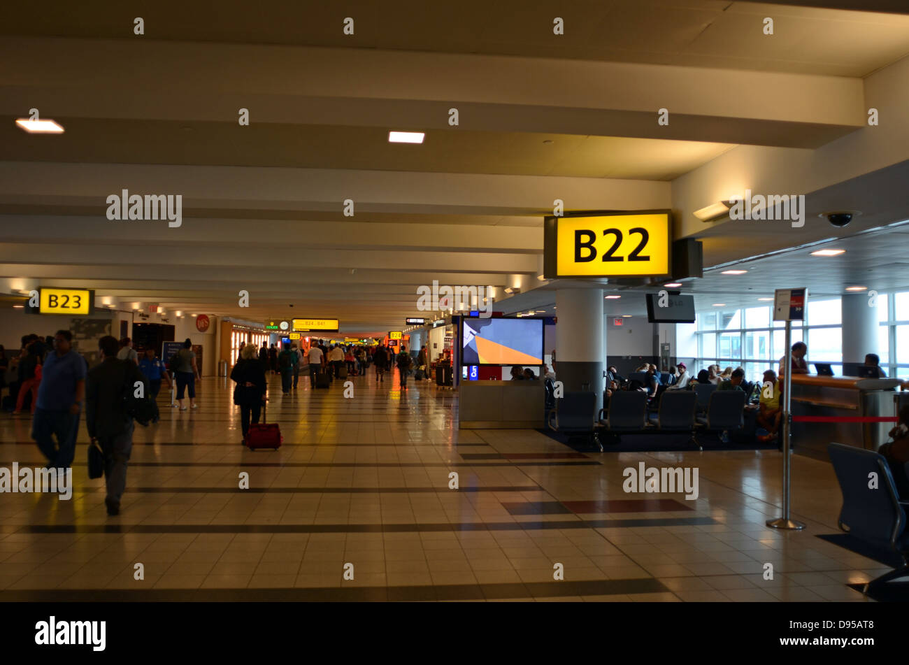 Abfahrt am Terminal 4 des JFK Flughafen, New York Stockfoto