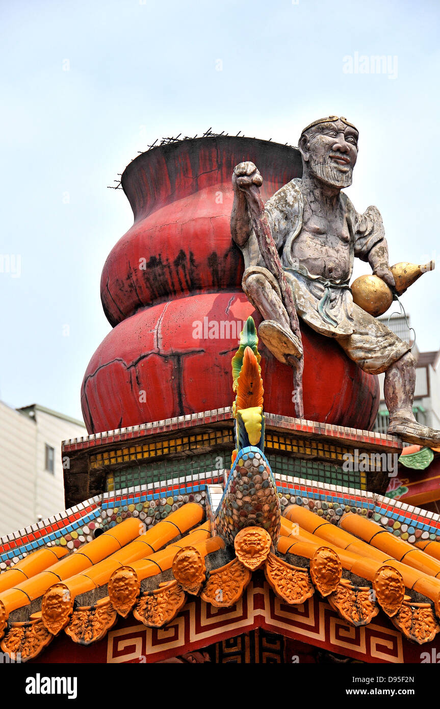 Fuyou chinesischen Tempel Dachdetails Danshui-Taiwan Stockfoto