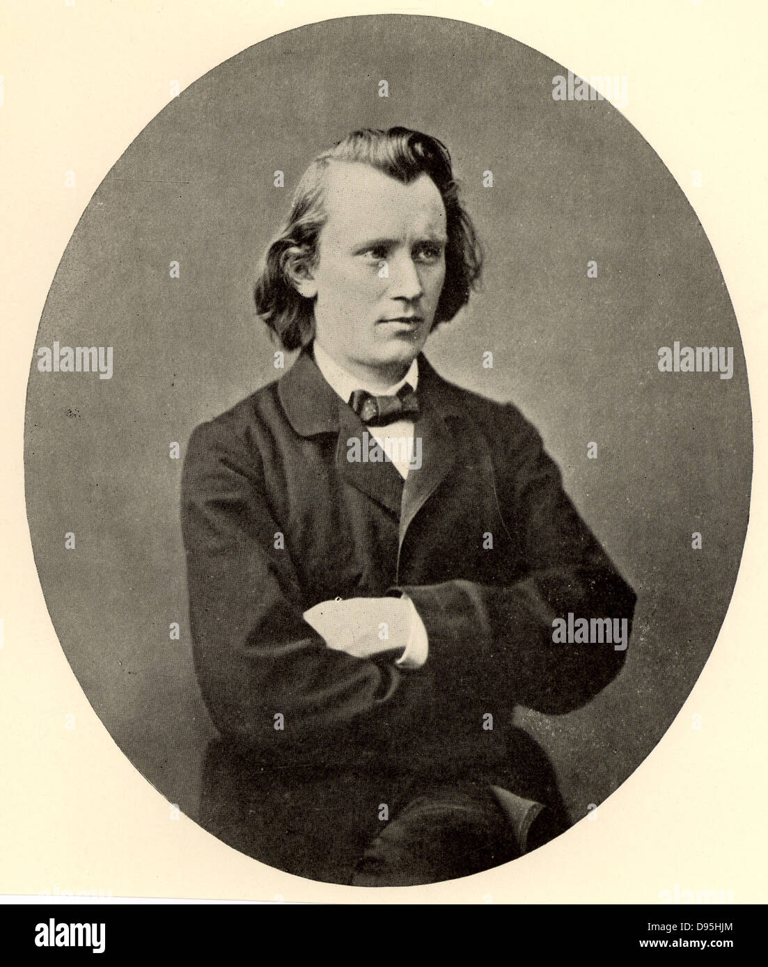 Deutschen Komponisten Johannes Brahms (1833-1897), als junger Mann. Halbton aus einem Foto. Stockfoto