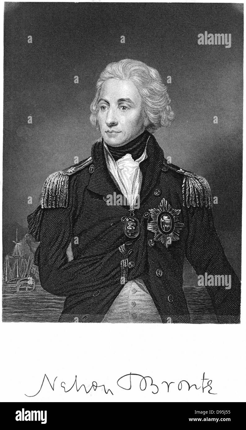 Horatio Nelson (1758-1805) Ist Viscount Nelson. Englisch naval Commander. Sieger der Schlacht von Trafalgar, in dem er wurde tödlich verwundet. Stockfoto