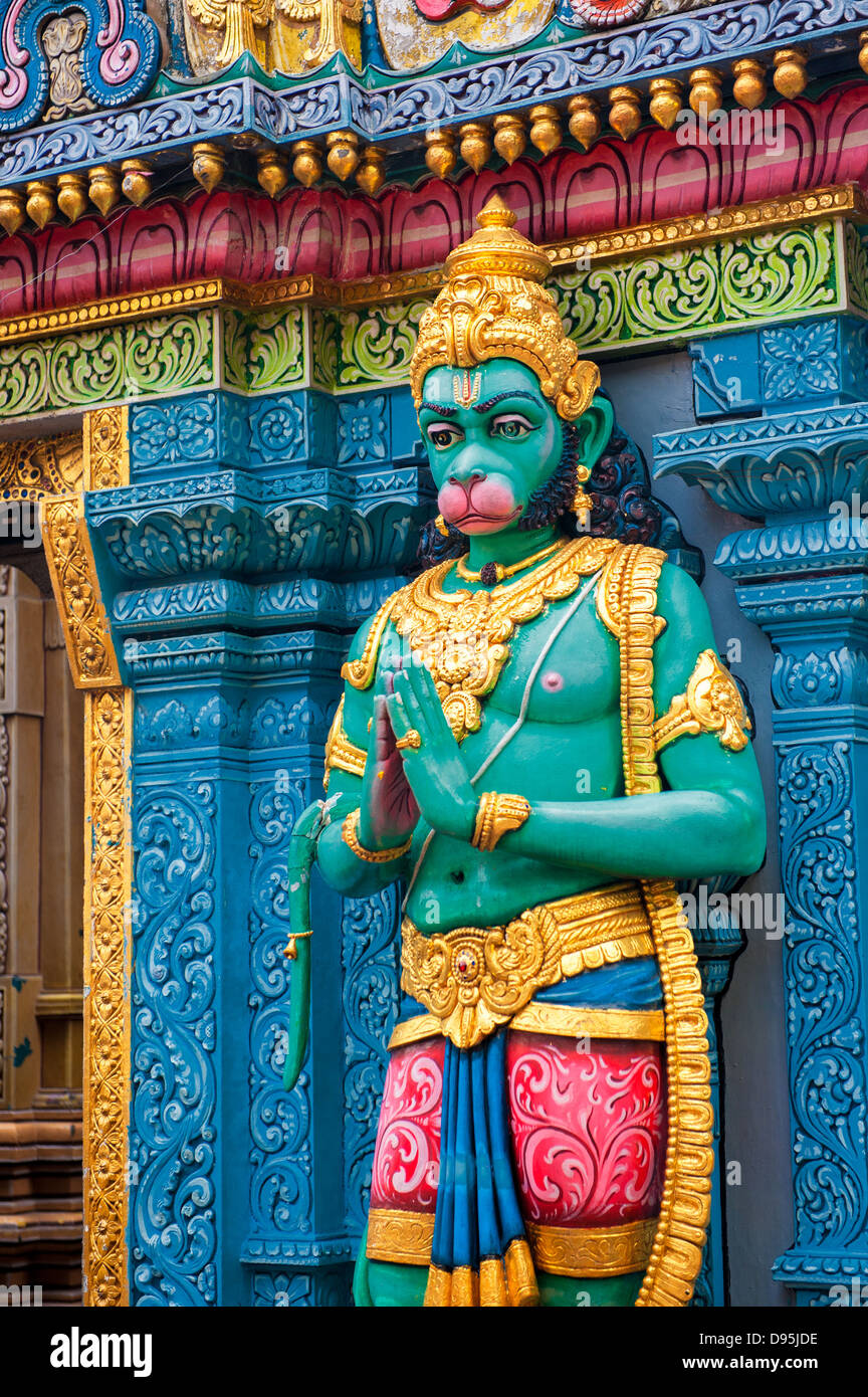 Hanuman Statue im Tempel Sri Krishnan, Singapur Stockfoto