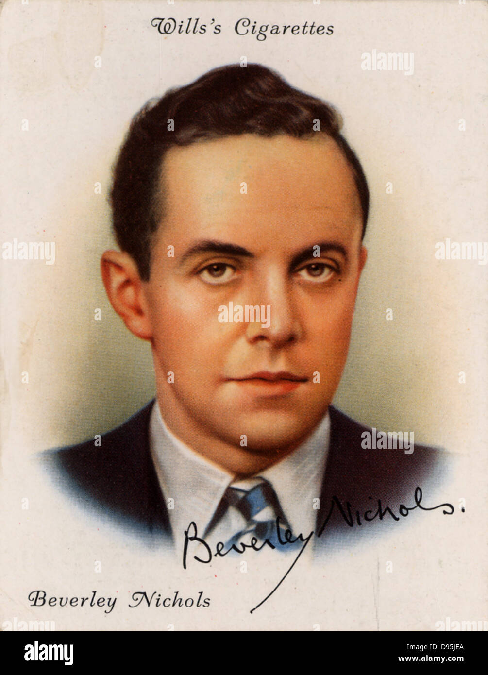 (John) Beverley Nichols (1898-1983), britischer Schriftsteller, Schauspieler, Dramatiker und Schriftsteller. Aus einer Reihe von Karten der berühmten britischen Autoren (London, 1937). Stockfoto