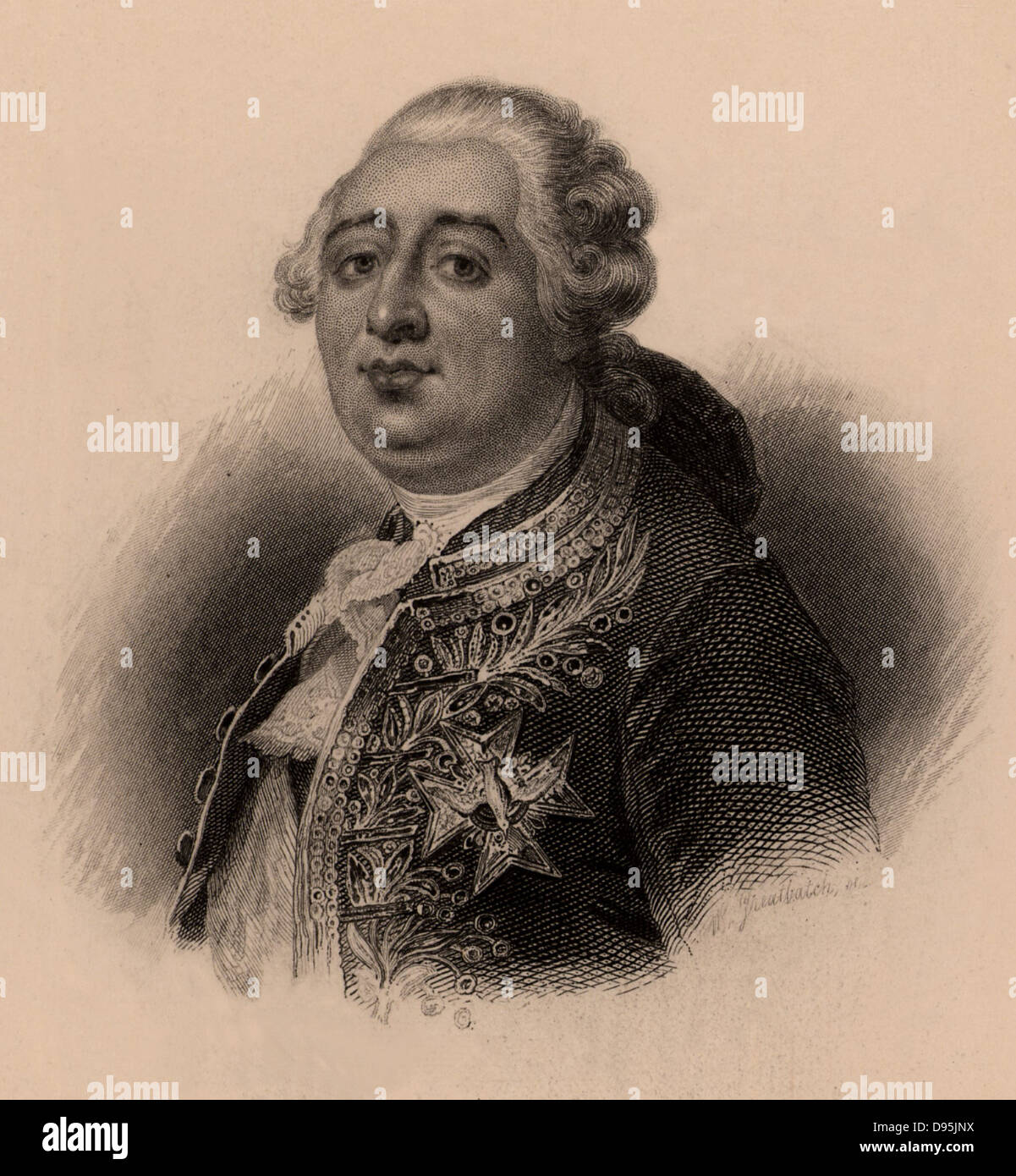 Louis XVI (1754-1793), König von Frankreich von 1774, zum Versuch, die durch die revolutionäre National Convention, Dezember 1792 gebracht. 21. Januar 1793 durch die Guillotine hingerichtet. Französische Revolution. Lithographie. Stockfoto