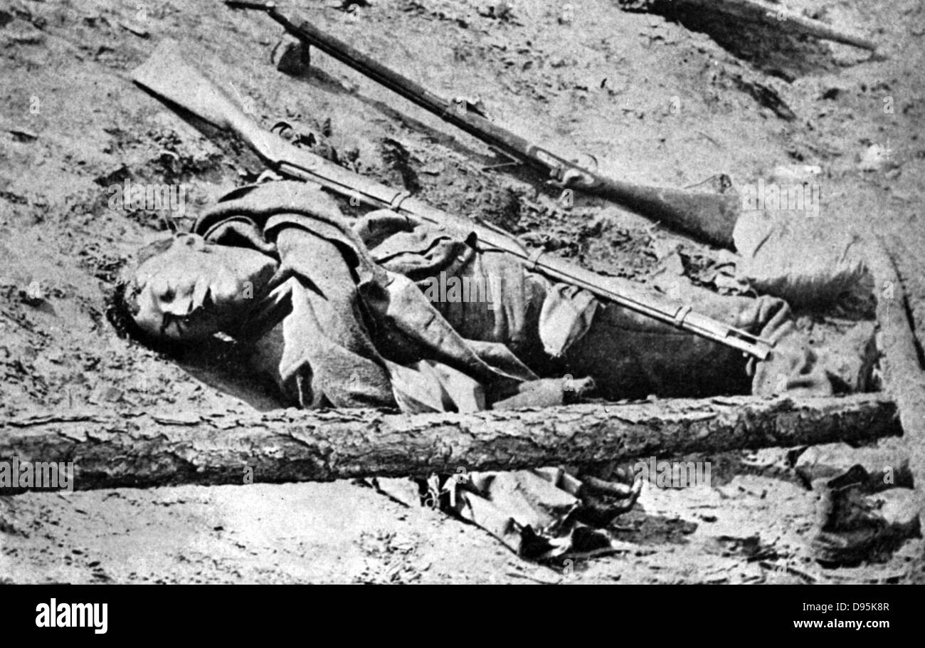 American Civil War: Toten Soldaten liegen in der Straße bei Fredericksburg. Fotografiert von Matthew Brady 3. Mai 1863 Stockfoto