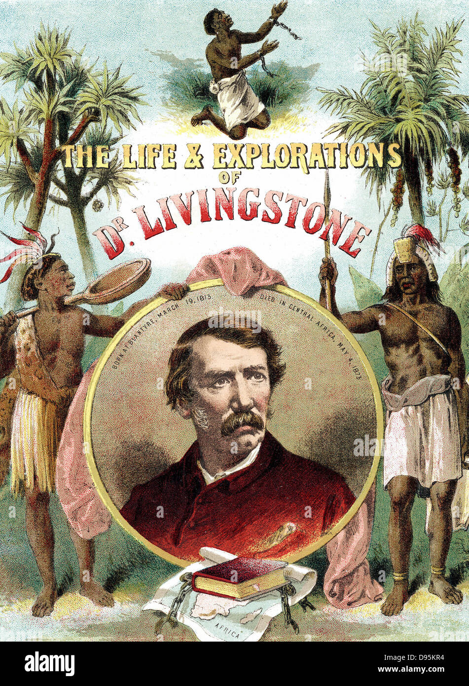 David Livingstone (1813-73) schottischen Missionar und Entdecker von Afrika. Chromolithograph aus "Das Leben und die Forschungen von Dr. Livingstone 'c 1875 Stockfoto