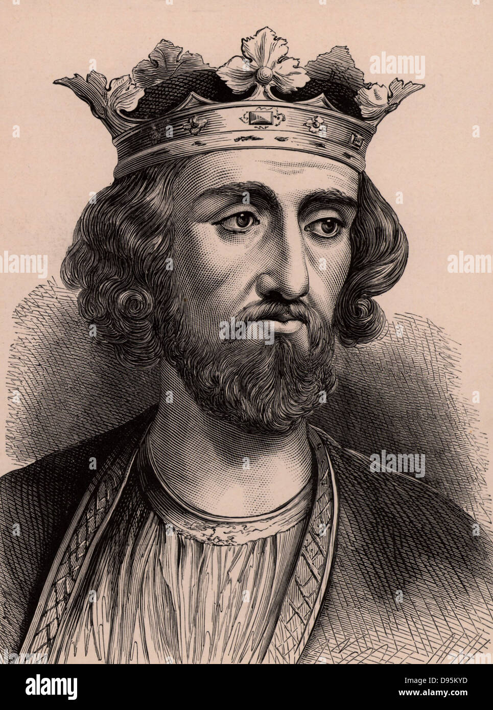 Edward I (1239-1307), König von England von 1272. Als Edward Longshanks wegen seiner überdurchschnittlichen Höhe und Hammer der Schotten wegen seiner militärischen Kampagnen gegen Schottland bekannt. Ein Mitglied der Dynastie Plantagenet. Holzstich c 1900. Stockfoto
