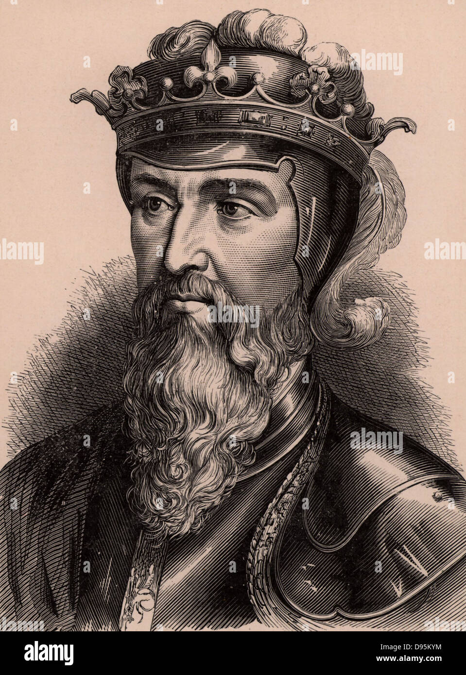 Edward III (1312-1377) König von England ab 1327 auf der Abscheidung von seinem Vater, Edward II. Im Jahre 1340 seinen Anspruch auf den Thron von Frankreich führte zu den Hundertjährigen Krieg. Ein Mitglied der Dynastie Plantagenet. Holzstich c 1900. Stockfoto