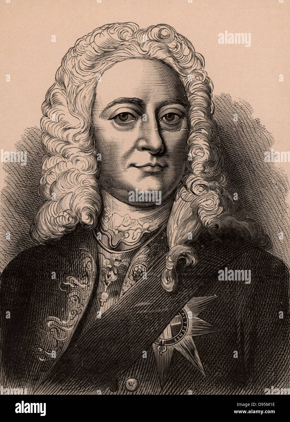 George II (1683-1760) König von Großbritannien und Irland sowie Kurfürst von Hannover von 1727. Mitglied der hannoverschen Dynastie. Holzstich c 1900. Stockfoto