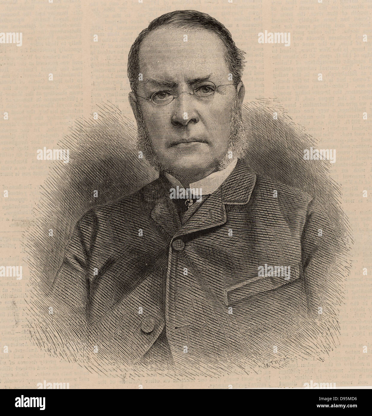 Lyon Playfair (1819-1898) im Jahr 1885, als Präsident der britischen Gesellschaft zur Förderung der Wissenschaft. Schottische Chemiker und Politiker. Er studierte Chemie an der Glasgow unter Thomas Graham, und unter Liebig in Gießen. Professor der Chemie an der Edinburgh Universität 1858-1896. Die nitroprussid Klasse der Salze entdeckt. Chemiker der Geological Survey, 1846. Liberale MP für die Universitäten von Glasgow und Edinburgh, 1868-1885. Staatssekretär für Wissenschaft und Kunst 1855. Stellvertretender Sprecher des Unterhauses 1880-1883. Von der "Illustrated London News" (London, 12. September 1885). Stockfoto