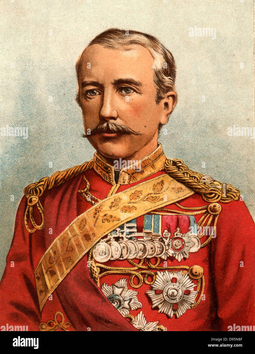 Garnet Joseph Wolseley, lst Viscount Wolseley (1833-1913). Englischer Soldat. Oberbefehlshaber der britischen Armee 1890-1895. Im Jahr 1885 kam er in Khartum zu spät General Gordon zu entlasten. Chromolithograph 1885. Stockfoto