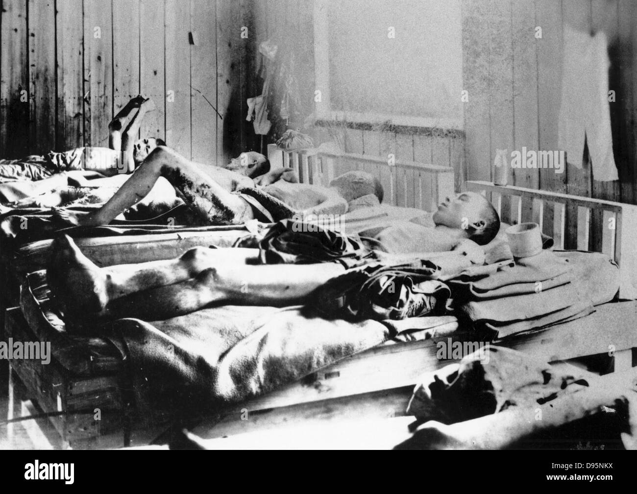 Überlebende der Explosion der Atombombe auf Hiroshima 1945 unter den Folgen der Strahlung leiden.  ICRC-Foto. Stockfoto