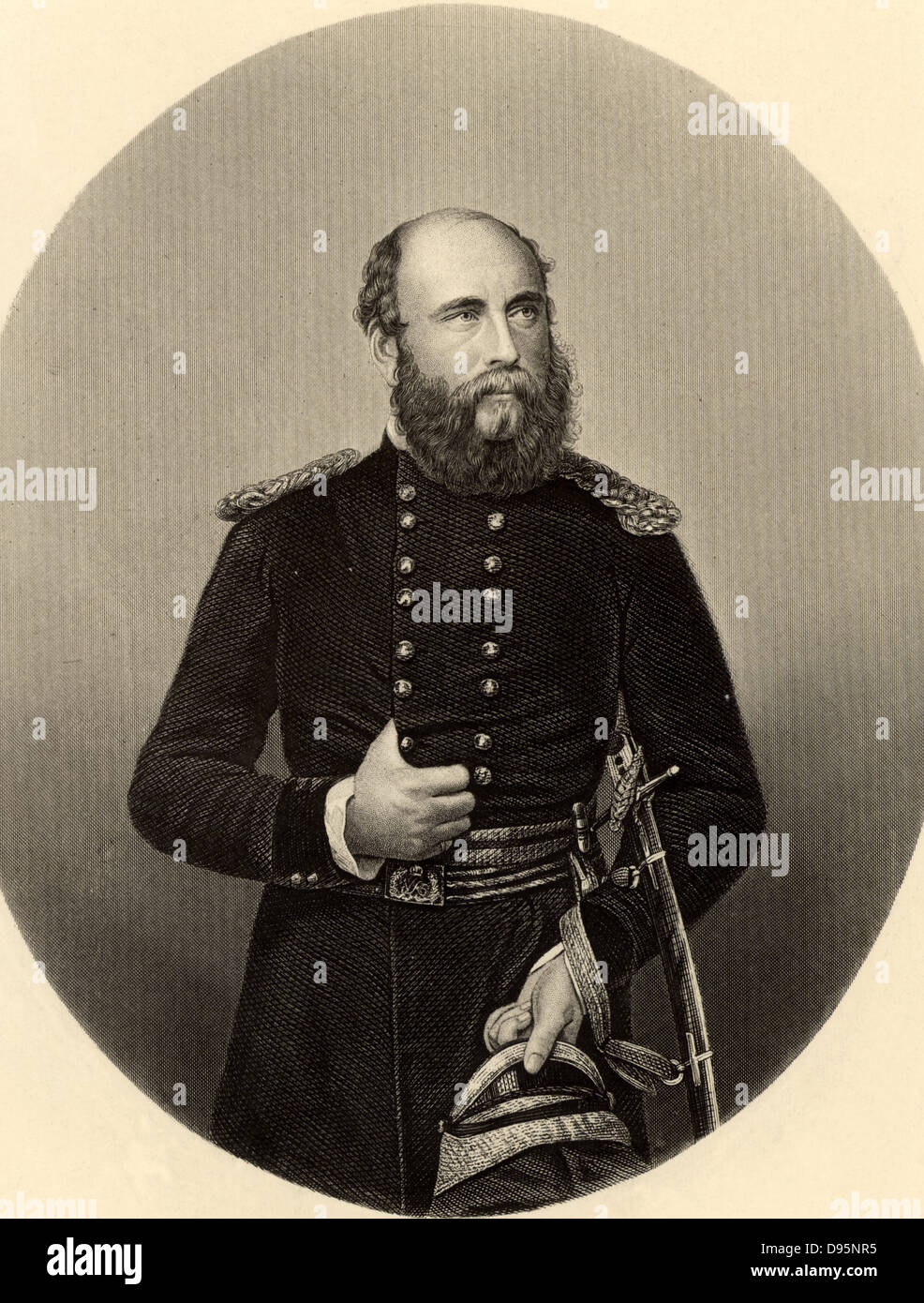 George William Frederick Charles, 2. Herzog von Cambridge (1819-1904); englischer Soldat; Cousin von Königin Victoria; Feld Feldmarschall und Oberbefehlshaber der Armee 1887; im Krimkrieg (1853-1856) Russisch-türkischen Krieg befahl er eine Abteilung im Jahre 1854; bei Alma und Inkermann. Gravur, c 1860. Stockfoto