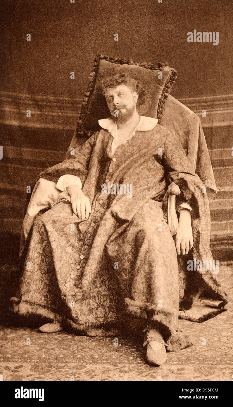 (George) Osmond Tearle (1852-1901), englischer Schauspieler - Manager und feinen Shakespeare Schauspieler. Hier als König in der Geschichte spielen Sie "King John" von William Shakespeare. Photogravüre veröffentlicht c 1895. Stockfoto