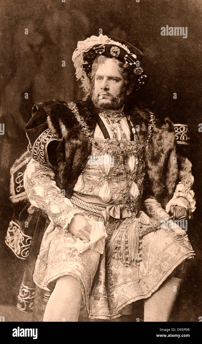 William Charles James Terriss (1847-1897), englischer Schauspieler an der Stage Door von Adelphi, London, 16. Dezember 1897 getötet, die von einem Akteur mit einem Groll. Vater der Schauspielerin Ellaline Terris. Hier als König in der Geschichte spielen "Henry VIII" von William Shakespeare. Photogravure c 1895. Stockfoto