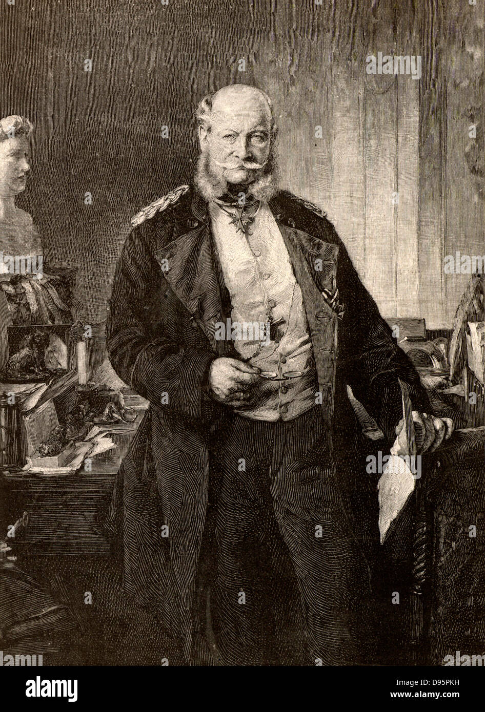 Wilhelm I (Wilhelm I - 1797-1888) siebte König von Preußen und ersten Kaiser von Deutschland von 1861. Gravur von "Der englische Illustrierte" (London, 1888). Stockfoto