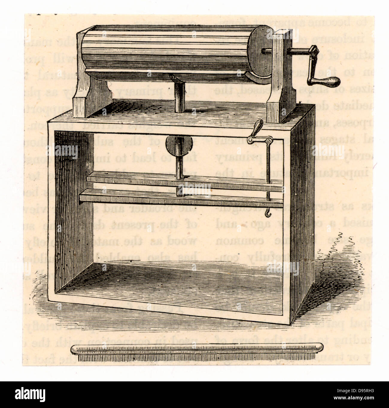 Englische Erfinder Lewis Paul's (d 1759) Zylinder wolle Karde und Nadel stick. Gravur nach seiner Spezifikation Zeichnung für die Maschine, die er im Jahre 1748 patentiert. Von "großen Industrien von Großbritannien" (London, 1889). Stockfoto