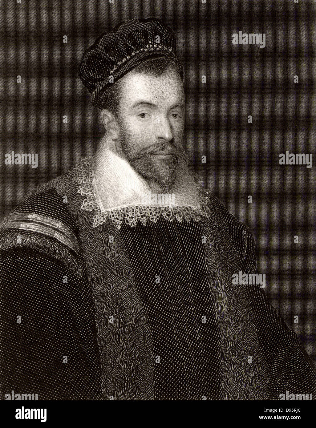 William Maitland von Lethington (1528?-1573) schottischen Staatsmann. Die Ehe der Maria Stuart zu Henry Stewart, Lord Darnley unterstützt. Übergab das Edinburgh Castle an der Englischen im Jahre 1573. Gravur. Stockfoto