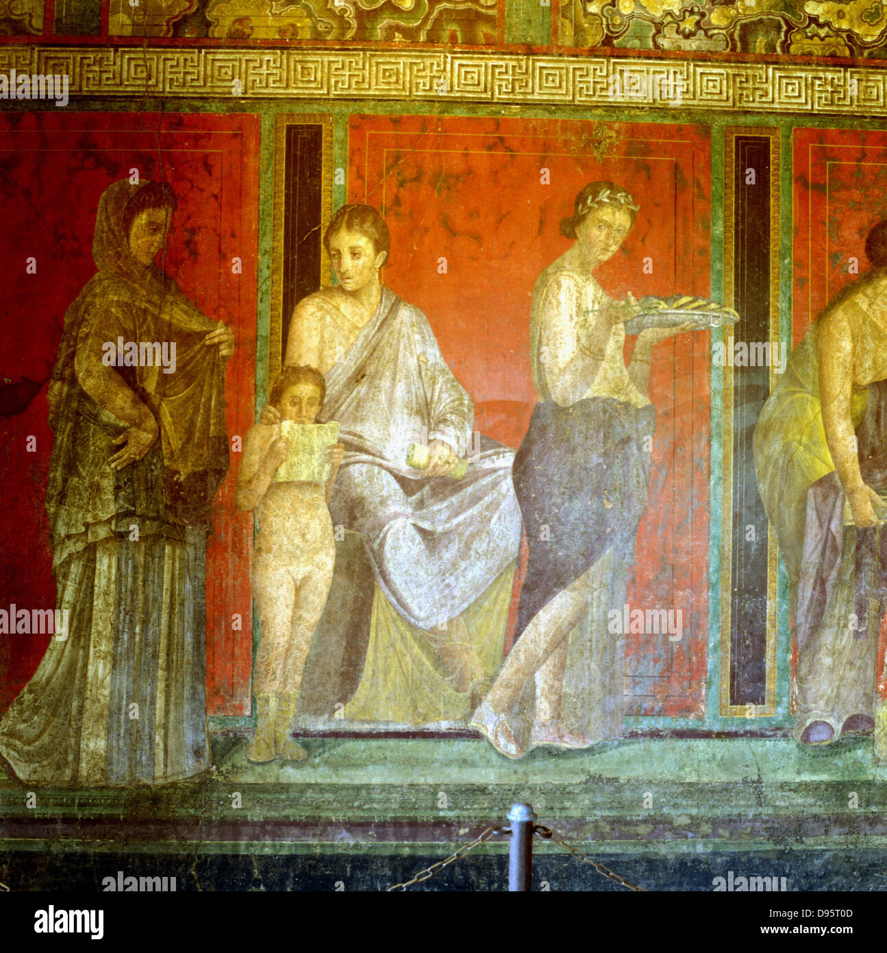 Wandmalerei aus Pompeji. 1. Jahrhundert n. Chr. Stockfoto