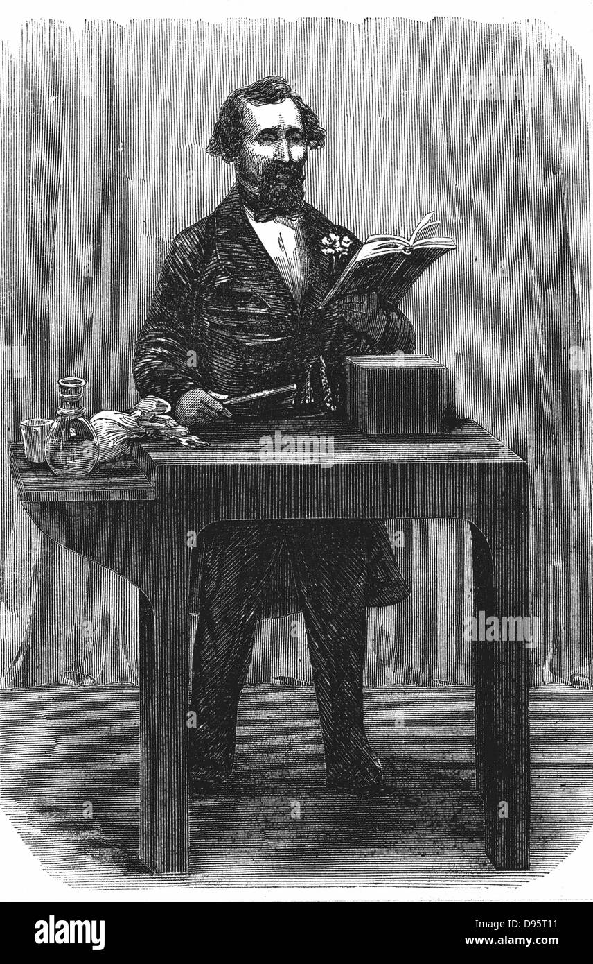 Charles Dickens (1812-70), englischer Schriftsteller und Journalist. Dickens eine öffentliche Lesung aus seinem 'Dombey und Sohn" Juli 1858. Dies war einer seiner frühen Lesungen, die er 1858 begann und bis März 1870. Stockfoto