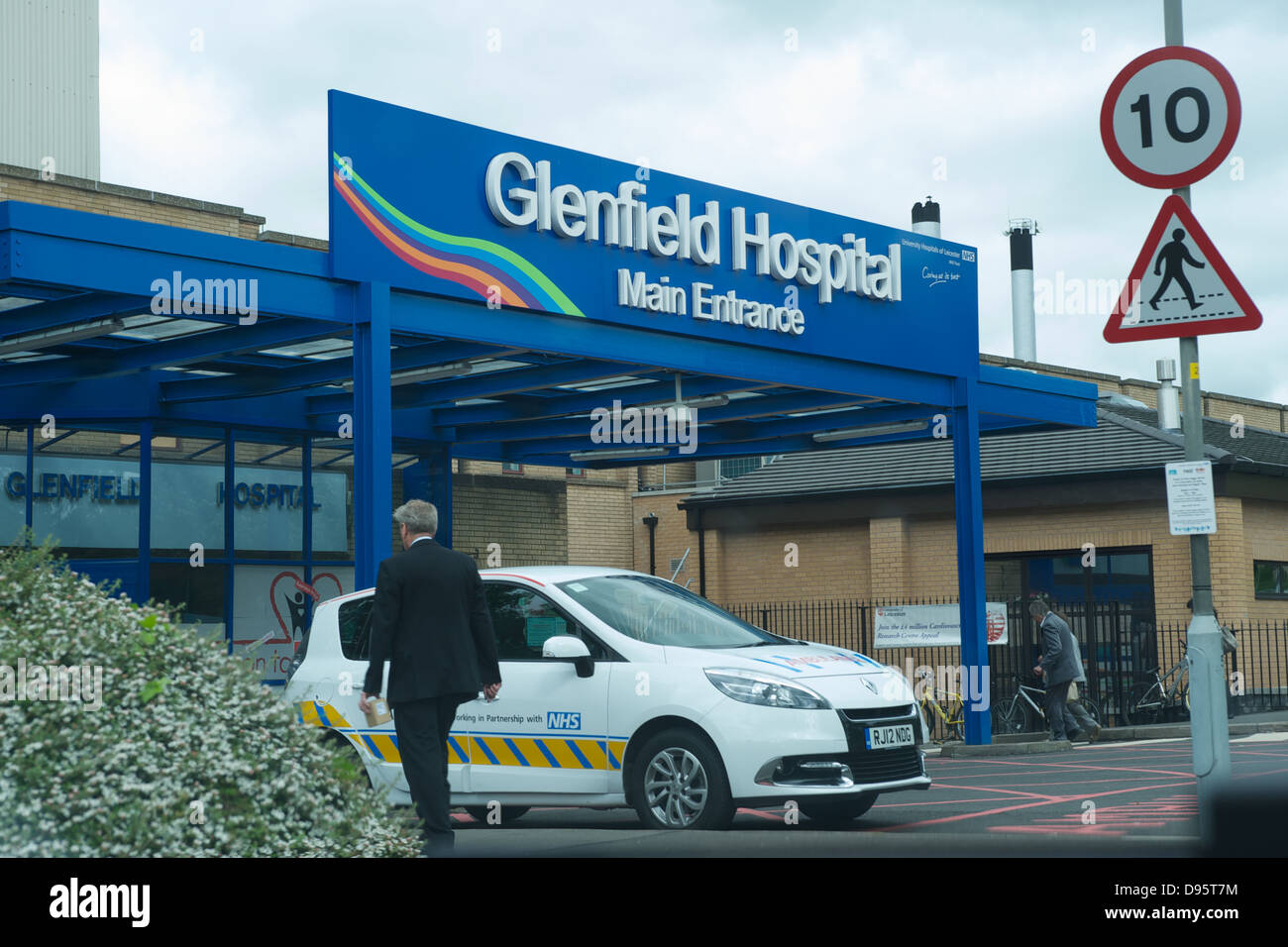 Glenfield Hospital Haupteingang Stockfotografie Alamy