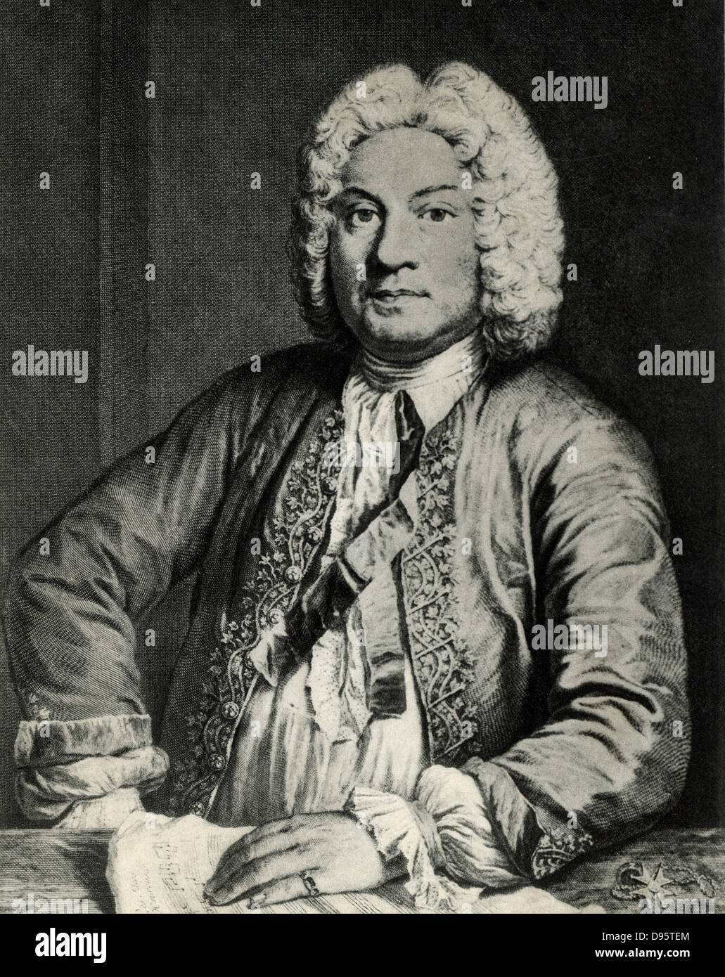 Francoise Couperin (1668-1733) französischen Barock-Komponist und Organist. Stockfoto