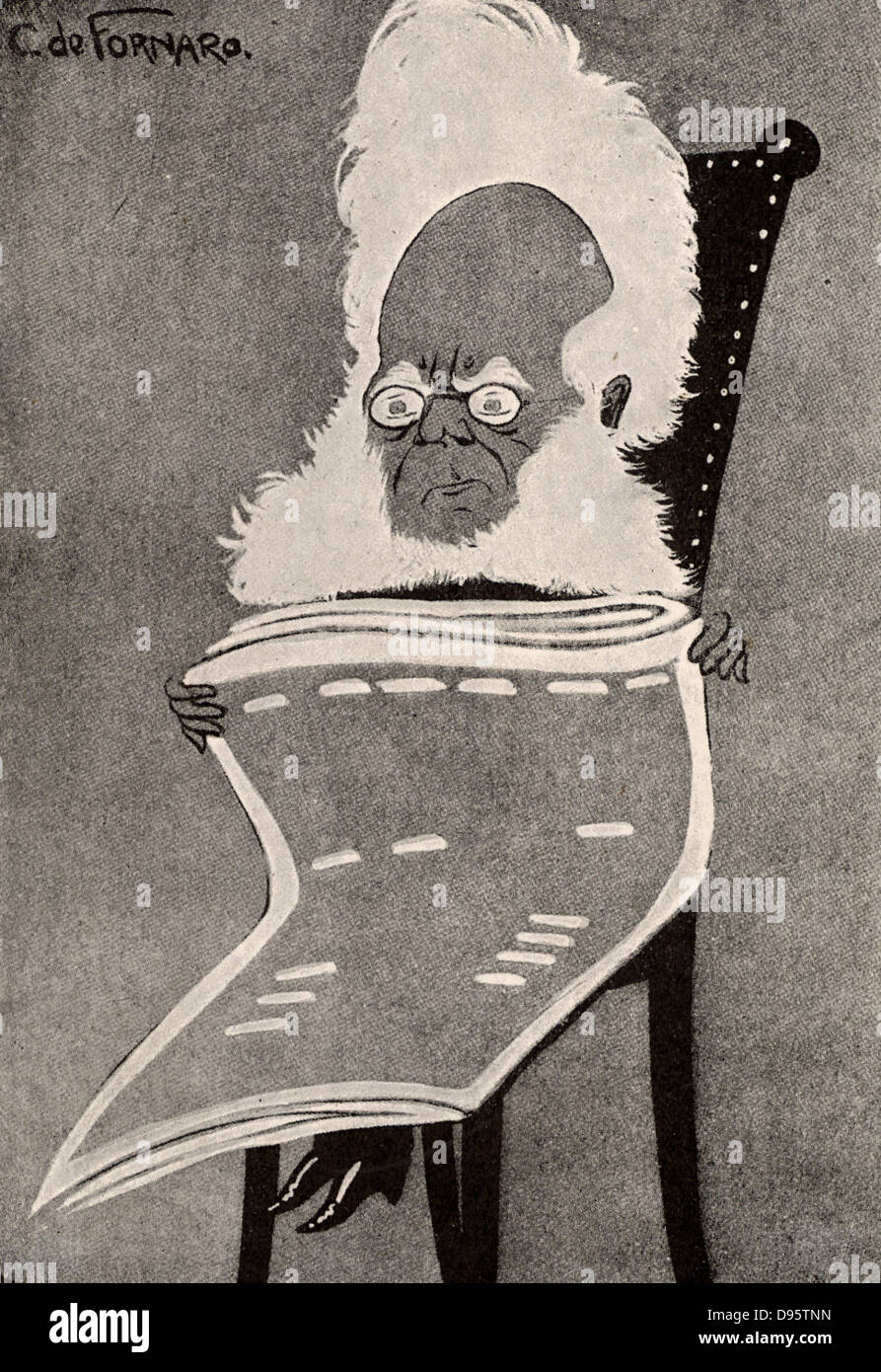 Norwegischer Dramatiker Henrik Ibsen (1928-1906).  Cartoon veröffentlicht in London im Jahre 1902. Stockfoto