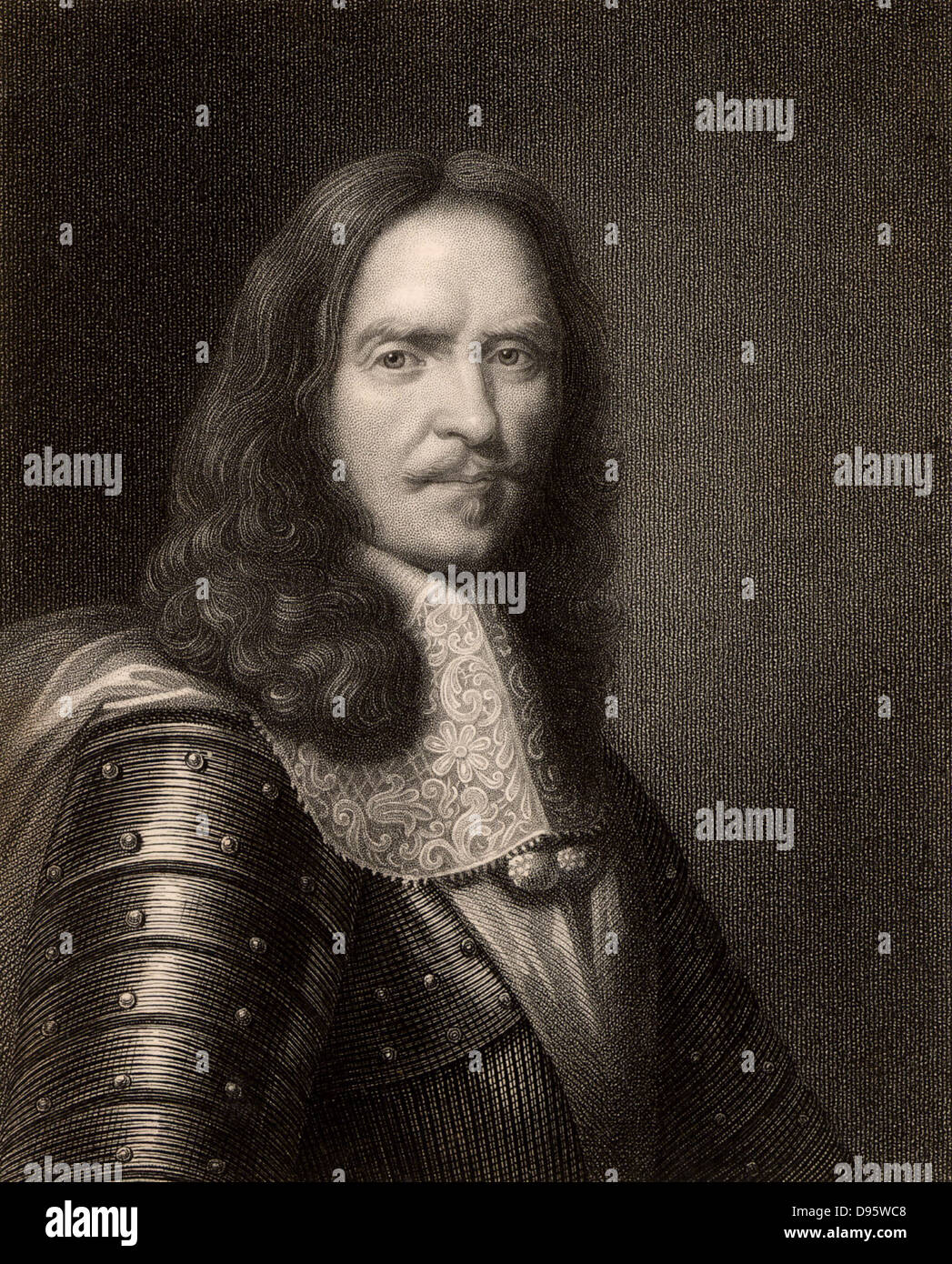 Henri de la Tour d'Auvergne, Vicomte de Turenne Turenne (1611-1675) Französischer Soldat; Marschall von Frankreich 1644; Marshal-General von Frankreich 1668. Turenne wurde durch eine Kanonenkugel in den Bauch, während reine Markterkundungs bei Sasbach, Deutschland getötet. Gravur von "Die Galerie der porträts "Vol ich von Charles Knight (London, 1833). Stockfoto
