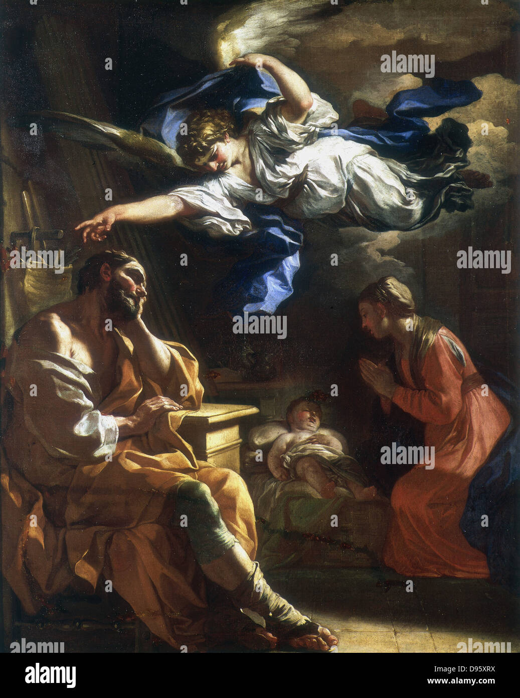 St. Josephs Traum.  Künstler, Francesco Solimena (1657-1757). Stockfoto