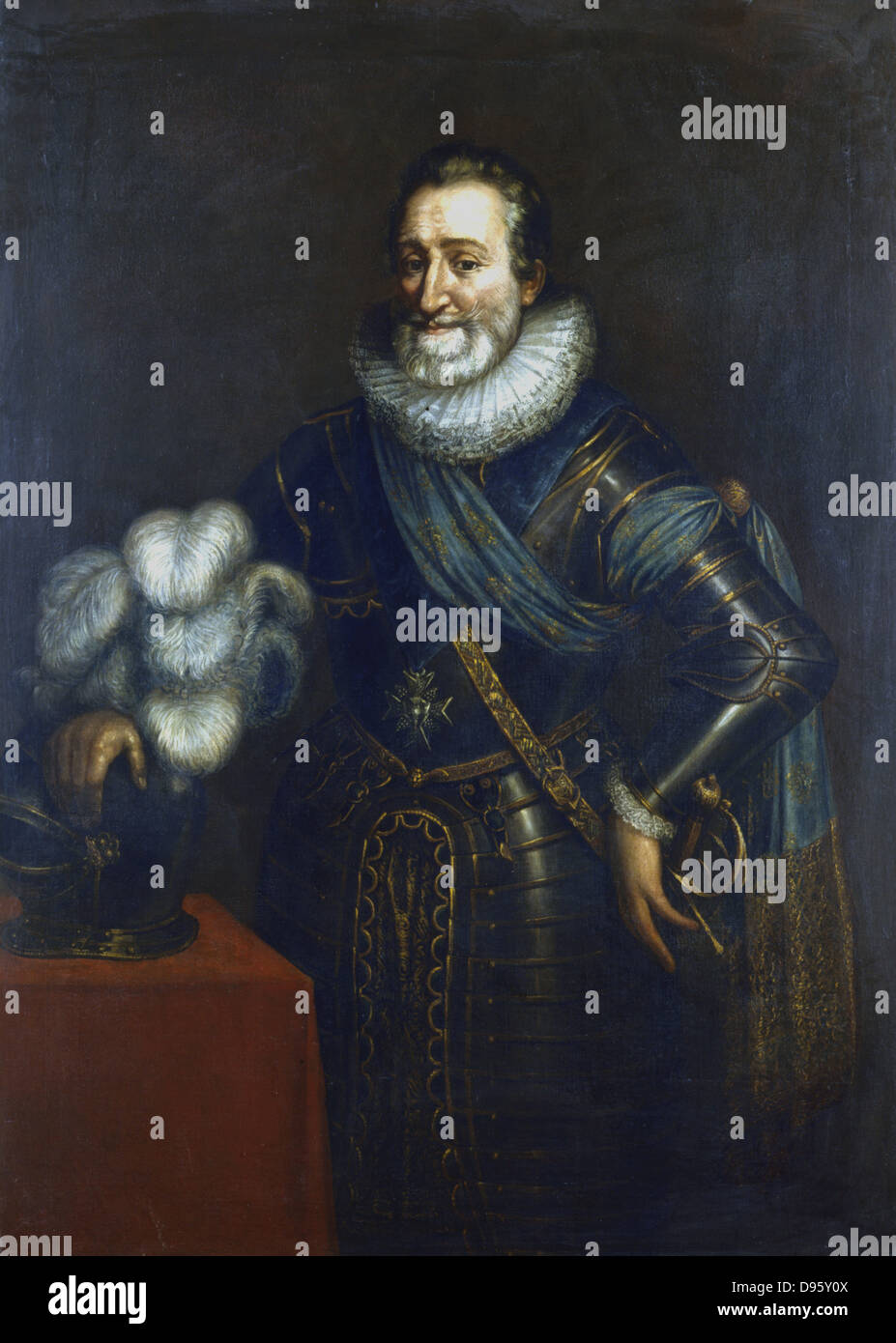Heinrich IV. (1553-1619), König von Navarra 1572, König von Frankreich von 1589. Porträt in der Rüstung, zurückzuführen auf Jakob Bunel (1550-1614). Private Sammlung. Stockfoto