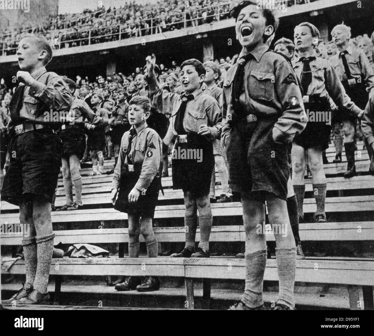 Deutschland: Rallye der Nazi-Jugend, 1930er Jahre. Stockfoto