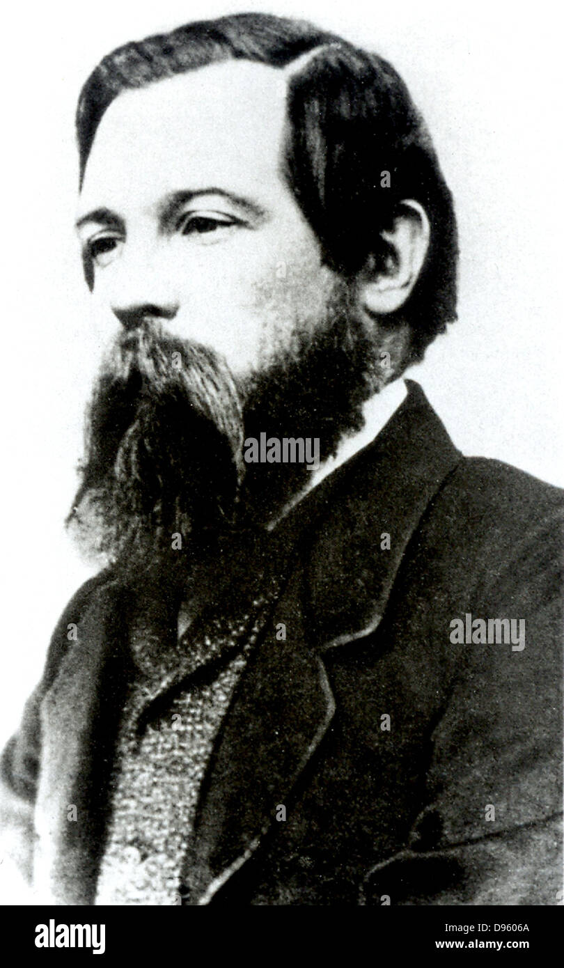 Friedrich Engels (1820-1895) deutsche Sozialdemokrat, Freund von Karl Marx und Gründer mit ihm des wissenschaftlichen Sozialismus.  Engels c1850. Stockfoto