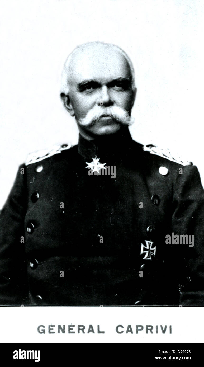 Georg Leo Von Caprivi (1831-1899), deutscher Soldat und Staatsmann. Im März 1890 gelang es Bismarck als Bundeskanzler der Bundesrepublik Deutschland. Foto. Stockfoto
