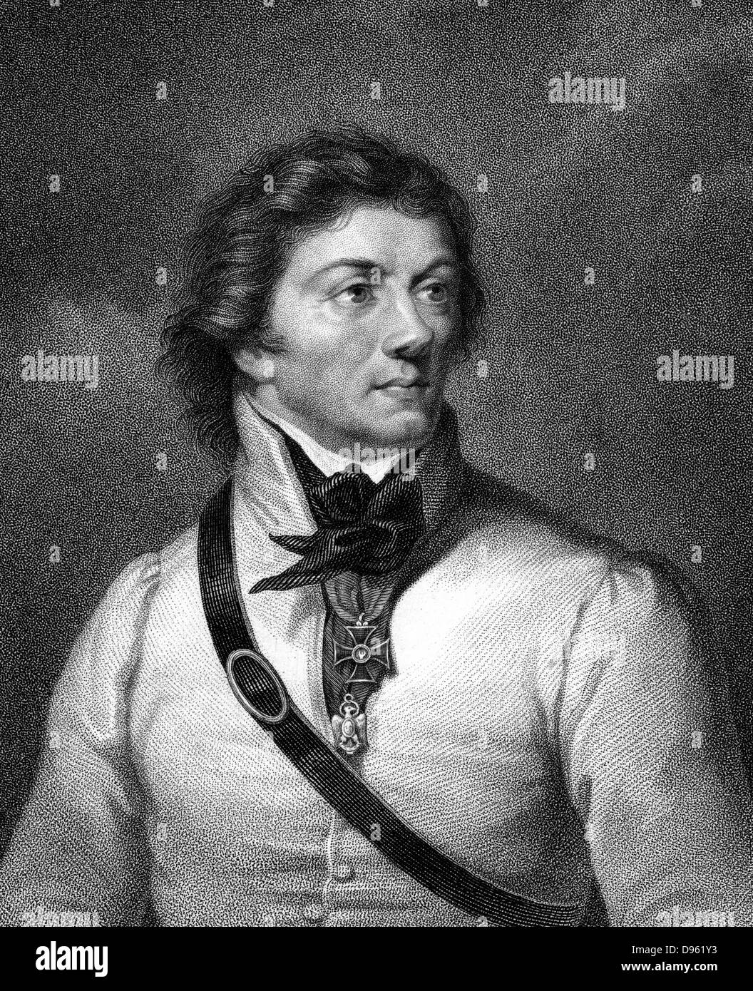 Thaddeus Kosciuskzko (1746-1817), polnischer Soldat und Patriot. Gravur. Stockfoto