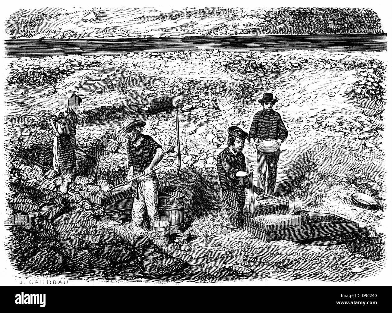 Bergleute Waschen Fur Die Verwendung Von Docking Stationen Und Pfannen Gold Kalifornische Gold Fields Holzstich Veroffentlicht Paris 1849 Die Jahre Des Grossen Kalifornischen Goldrausch Stockfotografie Alamy
