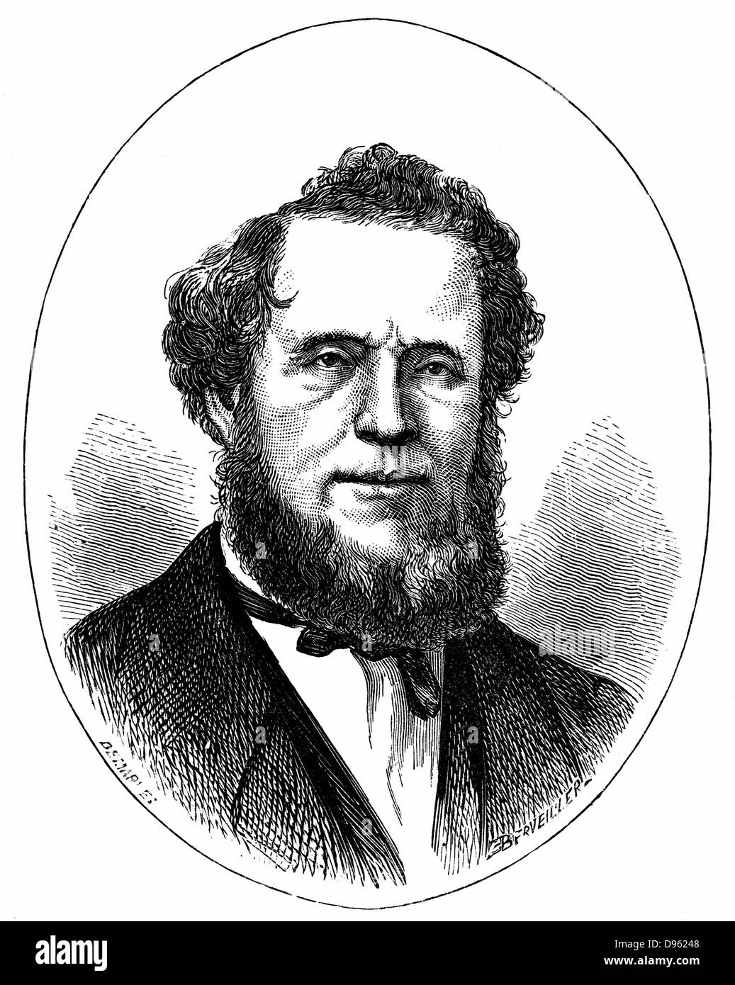 Brigham Young (1801 – 1877) amerikanischer Mormone-Führer. Holzstich um 1870 veröffentlicht. Stockfoto