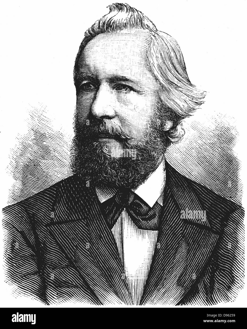 Ernst Haeckel (1834-1919), deutscher Zoologe und Evolutionist. Reprise Theorie' Ontologie rekapituliert Phylogenie". Holzstich. Stockfoto
