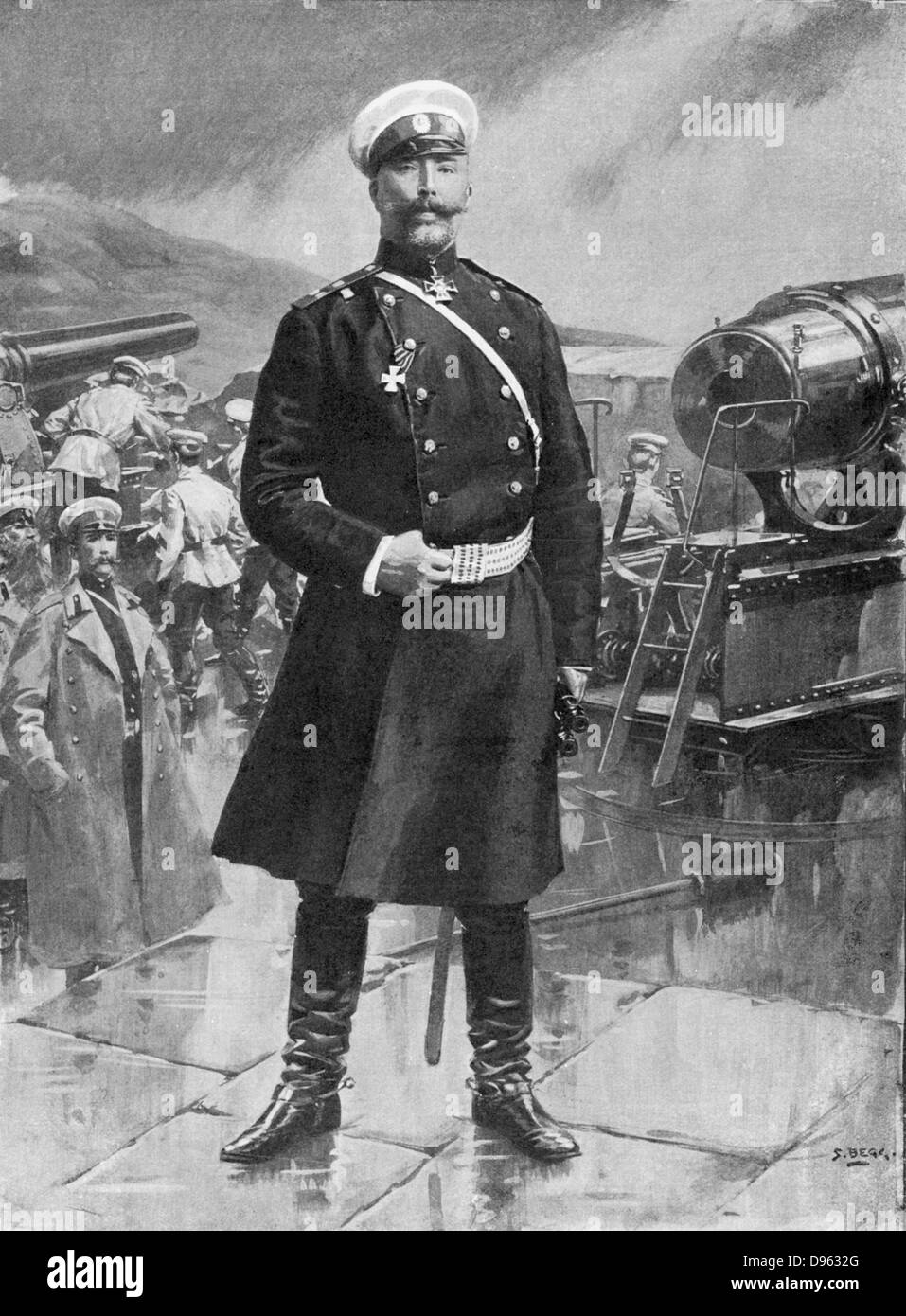 Anatoli Michailowitsch Stossel (1848-1915), russischer General das Kommando über Port Arthur 1904 im russisch-japanischen Krieg 1904-1905. Stockfoto